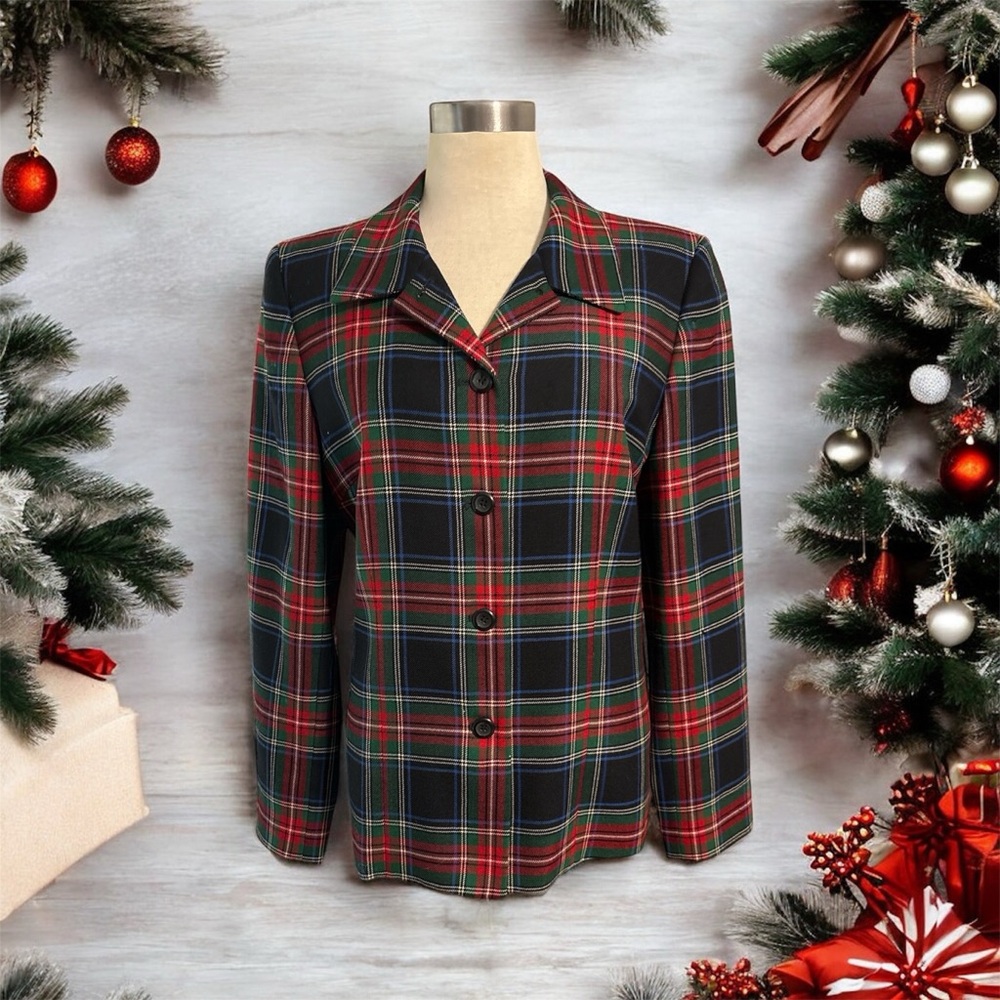 Pendleton Black and Red Plaid Blazer